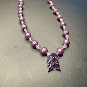 Simulated Purple Diamond and Multi Gemstone Necklace 20-22 Inches